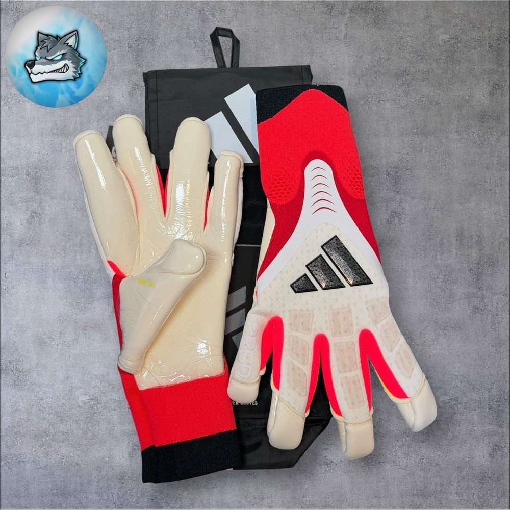 adidas Predator GL Pro Hybrid Promo Goalkeeper Gloves White Red Size 11 KA7797